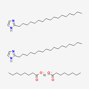 molecular formula C56H106N4NiO4 B12805839 Nickel, bis(2-heptadecyl-1H-imidazole-kappaN3)bis(octanoato-kappaO)- CAS No. 68912-08-3