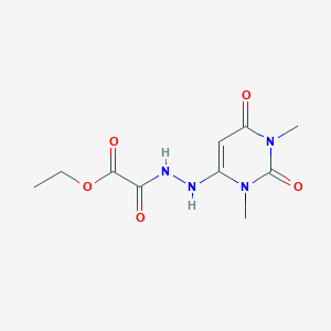 molecular formula C10H14N4O5 B12805881 Ethyl (2-(1,3-dimethyl-2,6-dioxo-1,2,3,6-tetrahydro-4-pyrimidinyl)hydrazino)(oxo)acetate CAS No. 7150-05-2