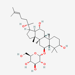 (2S,3R,4S,5S,6R)-2-[[(3S,5R,6S,8R,9R,10R,12R,13R,14R)-3,12-dihydroxy-17-[(2S)-2-hydroxy-6-methylhept-5-en-2-yl]-4,4,8,10,14-pentamethyl-2,3,5,6,7,9,11,12,13,15,16,17-dodecahydro-1H-cyclopenta[a]phenanthren-6-yl]oxy]-6-(hydroxymethyl)oxane-3,4,5-triol