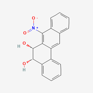 molecular formula C18H13NO4 B12805927 Benz(a)anthracene-5,6-diol, 5,6-dihydro-7-nitro-, cis- CAS No. 119056-55-2