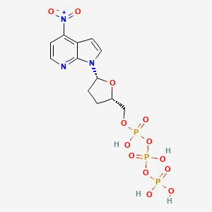 Triphosphoric acid, P-((tetrahydro-5-(4-nitro-1H-pyrrolo(2,3-b)pyridin-1-yl)tetrahydro-2-furanyl)methyl) ester, (2S-cis)-