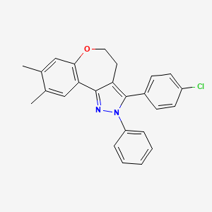 2H-(1)Benzoxepino(5,4-c)pyrazole, 4,5-dihydro-3-(4-chlorophenyl)-8,9-dimethyl-2-phenyl-