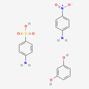 Benzenesulfonic acid, 4-amino-, diazotized, coupled with diazotized 4-nitrobenzenamine and resorcinol