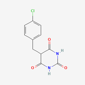 molecular formula C11H9ClN2O3 B12806005 5-[(4-Chlorophenyl)methyl]pyrimidine-2,4,6(1H,3H,5H)-trione CAS No. 37556-14-2