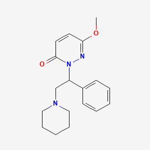 molecular formula C18H23N3O2 B12806043 6-Methoxy-2-(alpha-(piperidinomethyl)benzyl)-3(2H)-pyridazinone CAS No. 17072-90-1