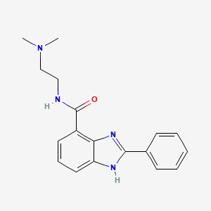 molecular formula C18H20N4O B12806050 N-[2-(Dimethylamino)ethyl]-2-phenyl-1H-benzimidazole-4-carboxamide CAS No. 124340-47-2