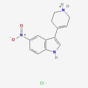 molecular formula C13H14ClN3O2 B12806071 5-Nitro-3-(1,2,3,6-tetrahydro-4-pyridinyl)-1H-indole hydrochloride CAS No. 75392-23-3