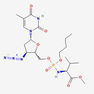 molecular formula C20H33N6O8P B12806098 5'MeOValPO3(Bu)AZT CAS No. 133201-20-4