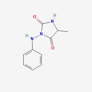 molecular formula C10H11N3O2 B12806158 3-Anilino-5-methylimidazolidine-2,4-dione CAS No. 3016-40-8