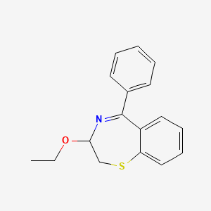 molecular formula C17H17NOS B12806172 3-Ethoxy-5-phenyl-2,3-dihydro-1,4-benzothiazepine CAS No. 78134-70-0