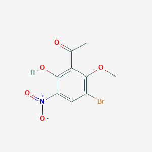 molecular formula C9H8BrNO5 B12806176 1-(3-Bromo-6-hydroxy-2-methoxy-5-nitrophenyl)ethanone CAS No. 7253-20-5