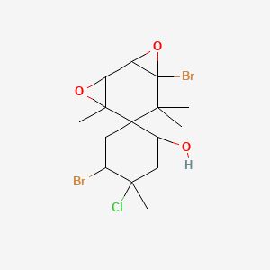 molecular formula C15H21Br2ClO3 B12806198 Prepacifennol epoxide CAS No. 55304-01-3