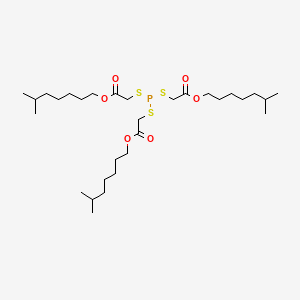 molecular formula C30H57O6PS3 B12806207 Acetic acid, 2,2',2''-(phosphinidynetris(thio))tris-, triisooctyl ester CAS No. 51032-53-2