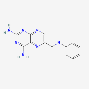 molecular formula C14H15N7 B12806272 2,4-Pteridinediamine, 6-((methylphenylamino)methyl)- CAS No. 57963-47-0