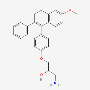 molecular formula C26H27NO3 B12806284 1-Amino-3-(4-(6-methoxy-2-phenyl-3,4-dihydronaphthalen-1-yl)phenoxy)propan-2-ol CAS No. 6806-49-1