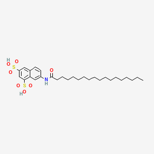 molecular formula C28H43NO7S2 B12806340 1,3-Naphthalenedisulfonic acid, 7-((1-oxooctadecyl)amino)- CAS No. 152171-77-2