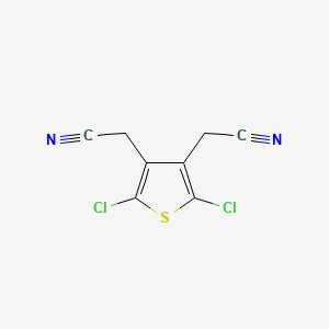 molecular formula C8H4Cl2N2S B12806347 2,2'-(2,5-Dichlorothiene-3,4-diyl)diacetonitrile CAS No. 35147-98-9