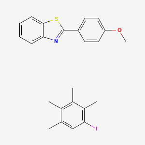 molecular formula C24H24INOS B12806374 1-Iodo-2,3,4,5-tetramethylbenzene;2-(4-methoxyphenyl)-1,3-benzothiazole 