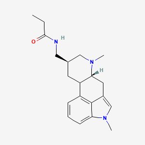 molecular formula C20H27N3O B12806376 N-((1,6-Dimethyl-8-beta-ergolinyl)methyl)propionamide CAS No. 2169-46-2