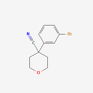 molecular formula C12H12BrNO B1280640 4-(3-溴苯基)氧杂环戊烷-4-碳腈 CAS No. 245439-36-5