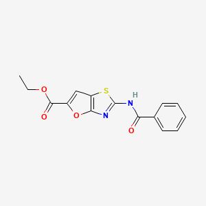 Ethyl 2-(benzoylamino)furo(2,3-d)(1,3)thiazole-5-carboxylate