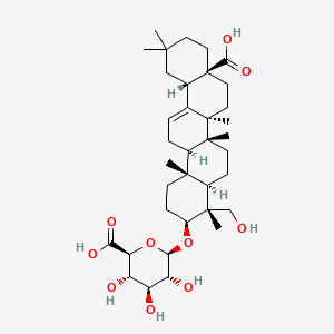 molecular formula C36H56O10 B12806430 beta-D-Glucopyranosiduronic acid, (3beta,4alpha)-17-carboxy-23-hydroxy-28-norolean-12-en-3-yl CAS No. 85889-27-6