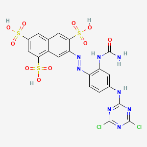 7-((2-((Aminocarbonyl)amino)-4-((4,6-dichloro-1,3,5-triazin-2-yl)amino)phenyl)azo)naphthalene-1,3,6-trisulphonic acid