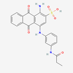 2-Anthracenesulfonic acid, 1-amino-9,10-dihydro-9,10-dioxo-4-[[3-[(1-oxopropyl)amino]phenyl]amino]-