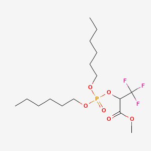 molecular formula C16H30F3O6P B12806465 3,3,3-Trifluorolactic acid methyl ester dihexyl phosphate CAS No. 108682-55-9