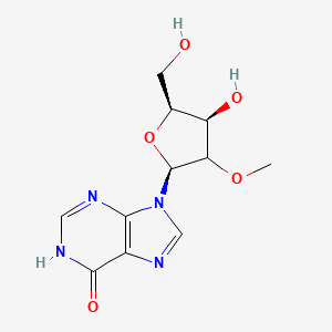 molecular formula C11H14N4O5 B12806478 9-[(2S,4R,5S)-4-hydroxy-5-(hydroxymethyl)-3-methoxyoxolan-2-yl]-1H-purin-6-one 