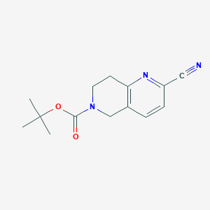 molecular formula C14H17N3O2 B1280652 叔丁基 2-氰基-7,8-二氢-1,6-萘啶-6(5H)-羧酸酯 CAS No. 259809-46-6