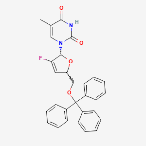 1-(3-Deoxy-2,3-didehydro-2-fluoro-5-O-trityl-beta-D-glycero-2-enopentofuranosyl)thymine