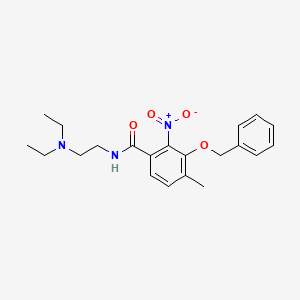 molecular formula C21H27N3O4 B12806547 3-(Benzyloxy)-N-(2-(diethylamino)ethyl)-2-(hydroxy(oxido)amino)-4-methylbenzamide CAS No. 54187-56-3