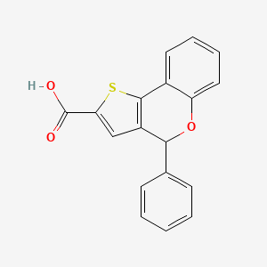 molecular formula C18H12O3S B12806561 4-phenyl-4H-thieno[3,2-c]chromene-2-carboxylic acid CAS No. 105799-77-7