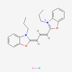 (2E)-3-propyl-2-[(E)-3-(3-propyl-1,3-benzoxazol-3-ium-2-yl)prop-2-enylidene]-1,3-benzoxazole;hydroiodide