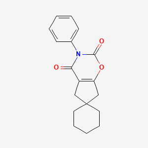 Spiro(cyclohexane-1,6'(2'H)-cyclopent(e)(1,3)oxazine)-2',4'(3'H)-dione, 5',7'-dihydro-3'-phenyl-