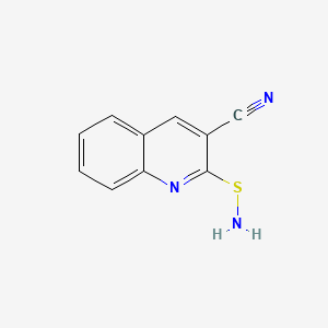 molecular formula C10H7N3S B12806679 2-(Aminothio)-3-quinolinecarbonitrile CAS No. 69513-36-6