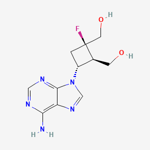 B12806686 1,2-Cyclobutanedimethanol, 3-(6-amino-9H-purin-9-yl)-1-fluoro-, (-1alpha,2beta,3alpha)- CAS No. 162338-12-7