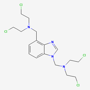 molecular formula C17H24Cl4N4 B12806693 1H-Benzimidazole-1,4-dimethanamine, N,N,N',N'-tetrakis(2-chloroethyl)- CAS No. 60539-02-8