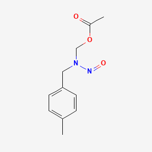 molecular formula C11H14N2O3 B12806732 Methanol, (((4-methylphenyl)methyl)nitrosoamino)-, acetate (ester) CAS No. 87096-67-1