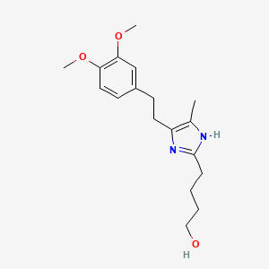 molecular formula C18H26N2O3 B12806734 4-[4-[2-(3,4-dimethoxyphenyl)ethyl]-5-methyl-1H-imidazol-2-yl]butan-1-ol CAS No. 26482-10-0