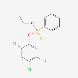 molecular formula C14H12Cl3O2PS B12806763 Phosphonothioic acid, phenyl-, O-ethyl O-(2,4,5-trichlorophenyl) ester CAS No. 84872-45-7