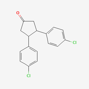 molecular formula C17H14Cl2O B12806765 Cyclopentanone, 3,4-bis(p-chlorophenyl)- CAS No. 1772-51-6