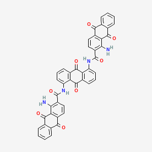 molecular formula C44H24N4O8 B12806809 2-Anthracenecarboxamide, N,N'-(9,10-dihydro-9,10-dioxo-1,5-anthracenediyl)bis[1-amino-9,10-dihydro-9,10-dioxo- CAS No. 68845-15-8