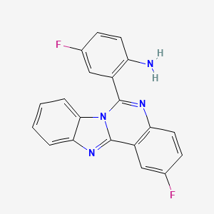 molecular formula C20H12F2N4 B12806834 4-Fluoro-2-(2-fluorobenzimidazo(1,2-c)quinazolin-6-yl)aniline CAS No. 10173-67-8