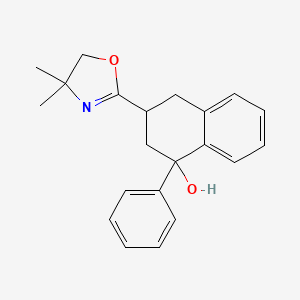 molecular formula C21H23NO2 B12806869 3-(4,4-Dimethyl-4,5-dihydro-1,3-oxazol-2-yl)-1-phenyl-1,2,3,4-tetrahydro-1-naphthalenol CAS No. 29947-05-5