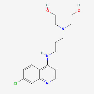 molecular formula C16H22ClN3O2 B12806916 Ethanol, 2,2'-((3-((7-chloro-4-quinolinyl)amino)propyl)imino)bis- CAS No. 32571-50-9