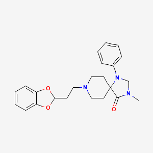 molecular formula C23H27N3O3 B12806934 1,3,8-Triazaspiro(4.5)decan-4-one, 8-(2-(1,3-benzodioxol-2-yl)ethyl)-3-methyl-1-phenyl- CAS No. 102418-19-9