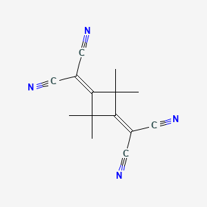 molecular formula C14H12N4 B12806950 Propanedinitrile, 2,2'-(2,2,4,4-tetramethyl-1,3-cyclobutanediylidene)bis- CAS No. 4462-99-1