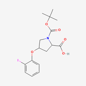 4-(2-Iodophenoxy)-1-[(2-methylpropan-2-yl)oxycarbonyl]pyrrolidine-2-carboxylic acid